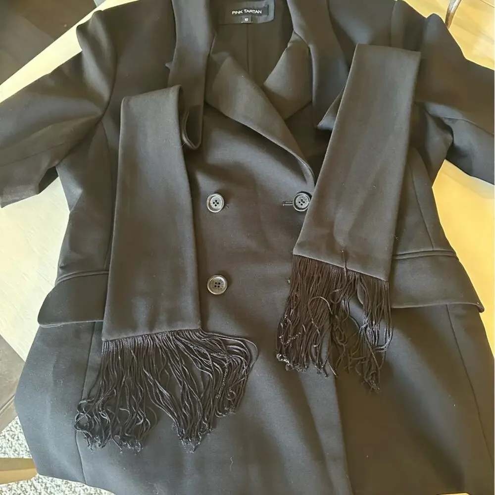 Pink Tartan black jacket, size 10
